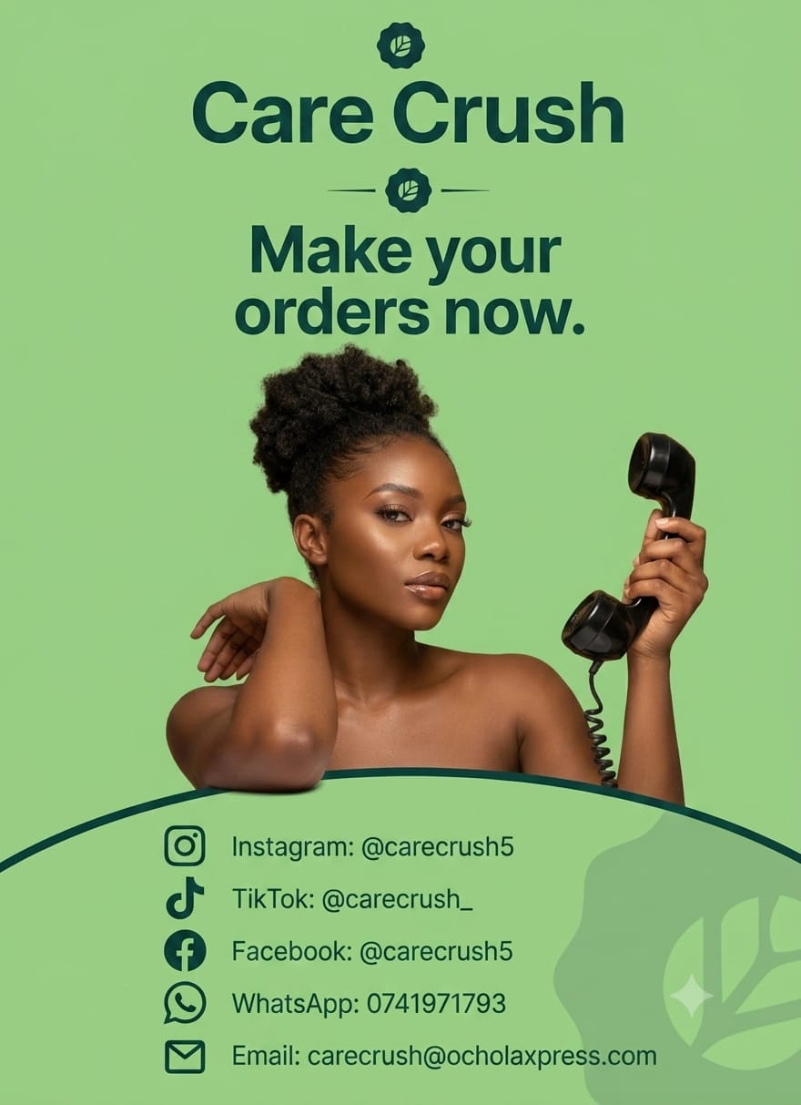 Care Crush promotional image with social and contact details
